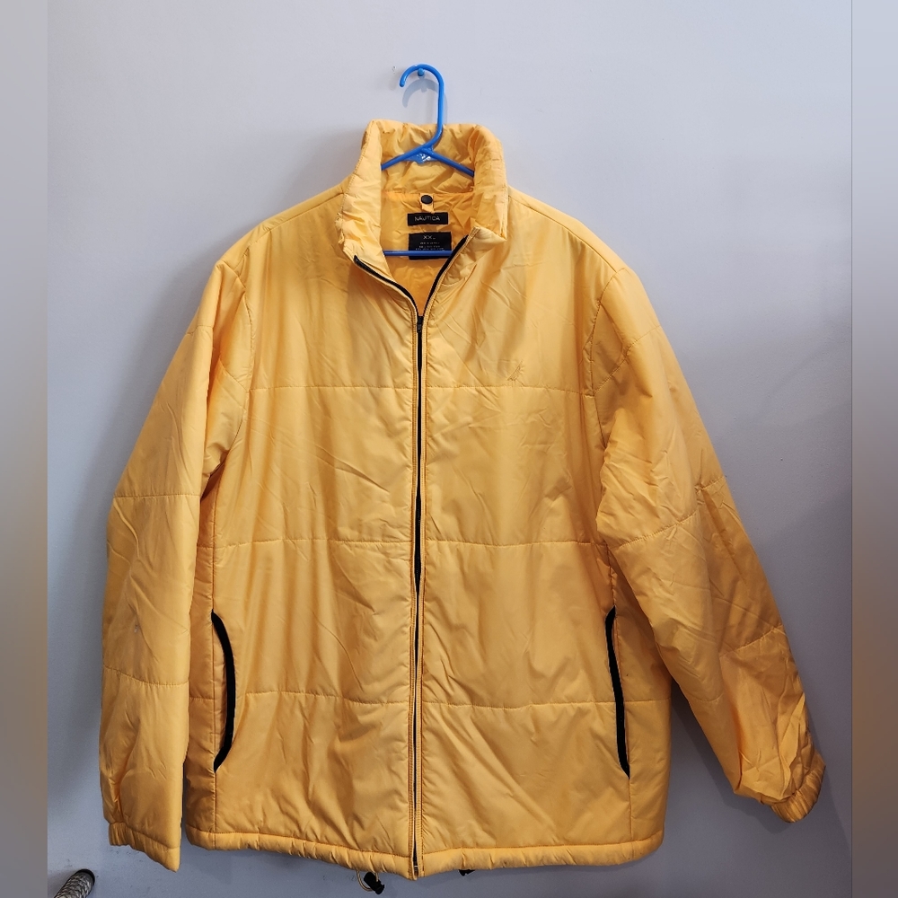 Nautica Casual NX2000 Full Zip Windbreaker Jacket Men's Size 2xL Yellow Nylon